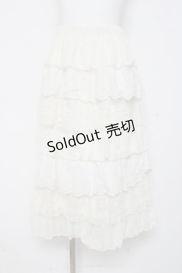 画像1: axes femme / レースフリルスカート  生成り Y-26-03-01-176-AX-SK-SZ-ZY (1)