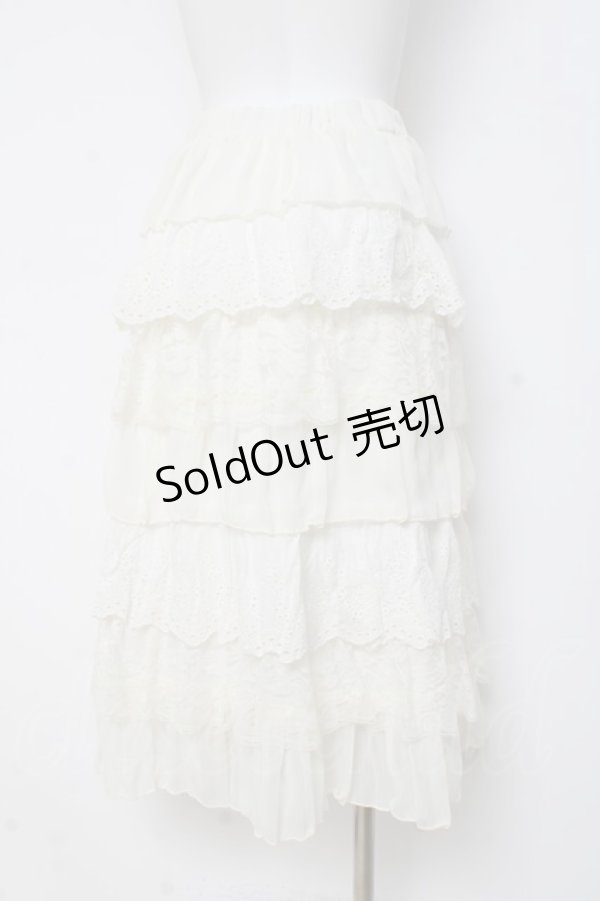 画像2: axes femme / レースフリルスカート  生成り Y-26-03-01-176-AX-SK-SZ-ZY (2)