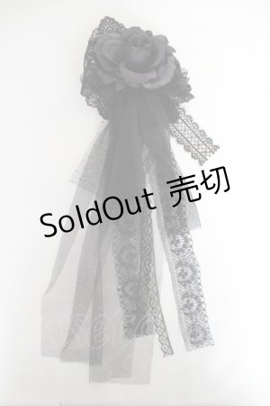 画像: Morun x Muuna Stoik / ローズコサージュクリップ  ブラック Y-26-03-01-029-LO-ZA-IG-ZY