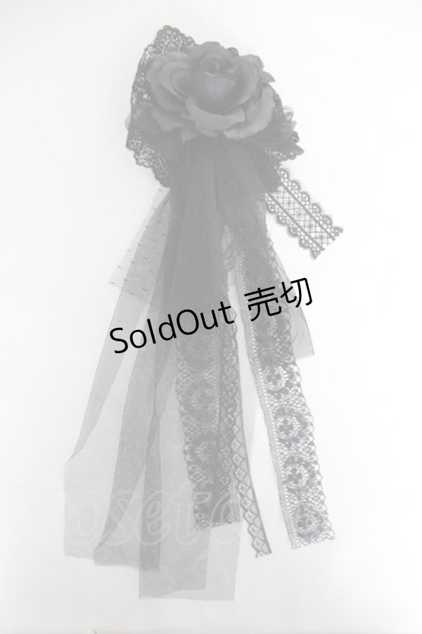 画像1: Morun x Muuna Stoik / ローズコサージュクリップ  ブラック Y-26-03-01-029-LO-ZA-IG-ZY (1)