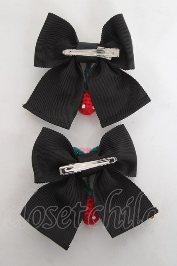 画像2: Angelic Pretty / Decoration StrawberryリボンクリップSet  クロ Y-26-03-01-030-AP-AC-IG-ZY (2)