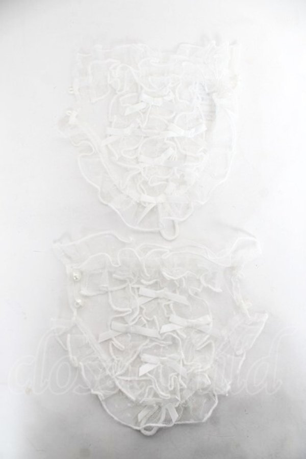 画像1: axes femme kawaii / プチリボンチュールカフス 180×140mm 白 Y-26-03-01-038-AX-ZA-SZ-ZY (1)