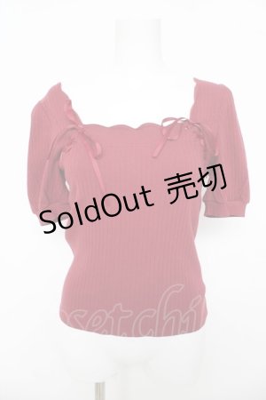 画像: Ank Rouge / 編み上げオフショルトップス  ワイン Y-26-03-03-044-CA-TO-SZ-ZY