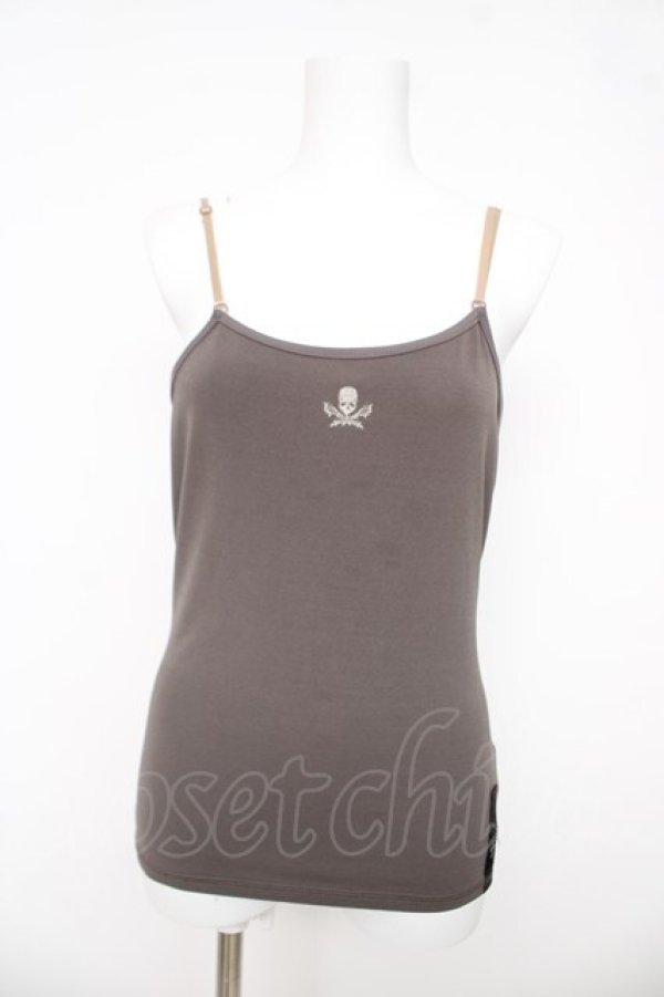 画像1: Ozz Croce / ドクロ刺繍キャミ  グレージュ Y-26-03-03-047-OO-TO-SZ-ZY (1)