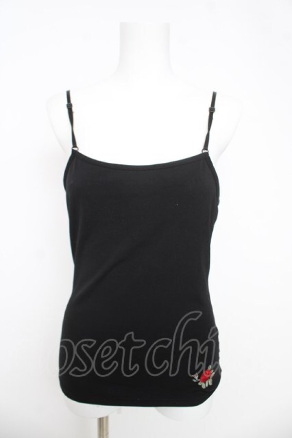 画像1: Ozz On / 薔薇刺繍キャミソール  黒 Y-26-03-03-048-OO-TO-SZ-ZY (1)