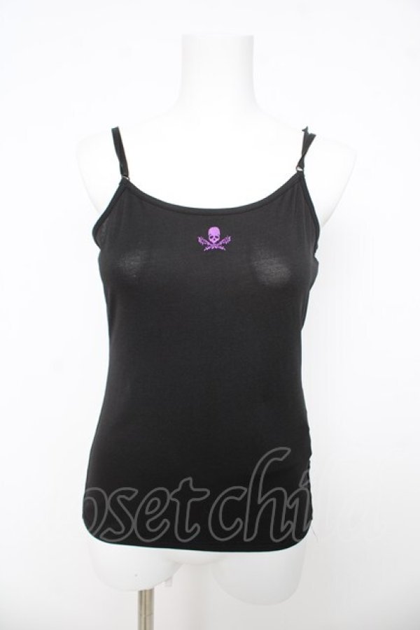 画像1: Ozz Croce / スカル刺繍キャミ  ブラック/パープル Y-26-03-03-049-OO-TO-SZ-ZY (1)