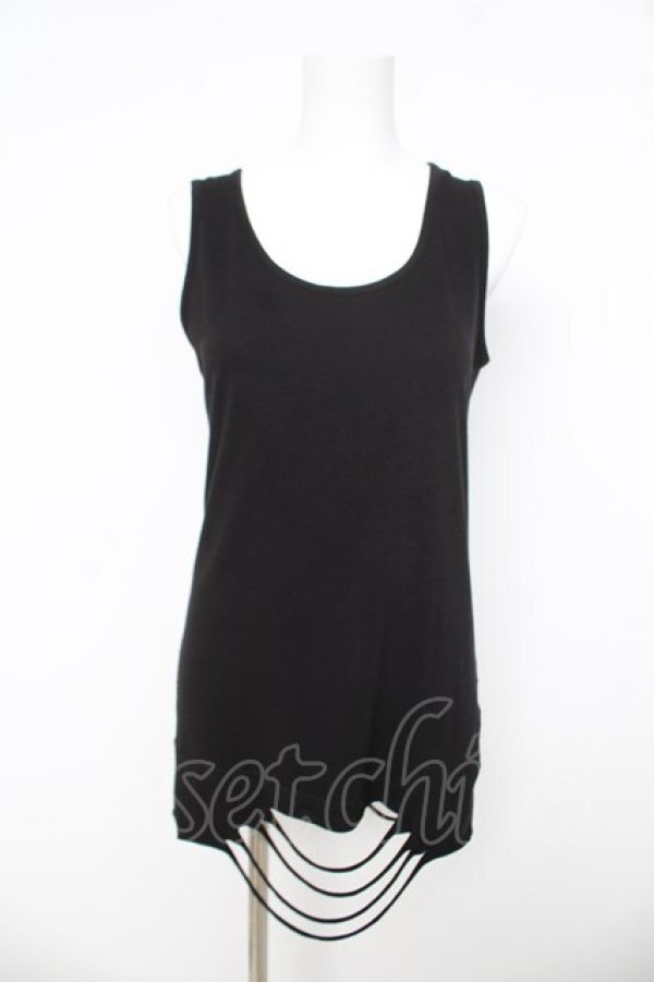 画像1: ALGONQUINS / 裾ダメージタンクトップ F 黒 Y-26-03-03-055-AL-TO-SZ-ZY (1)