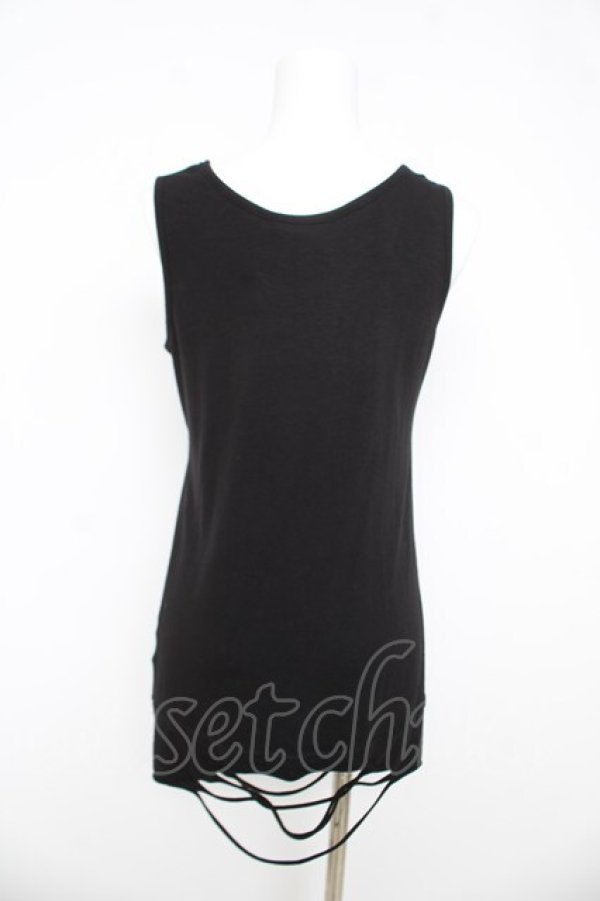 画像2: ALGONQUINS / 裾ダメージタンクトップ F 黒 Y-26-03-03-055-AL-TO-SZ-ZY (2)