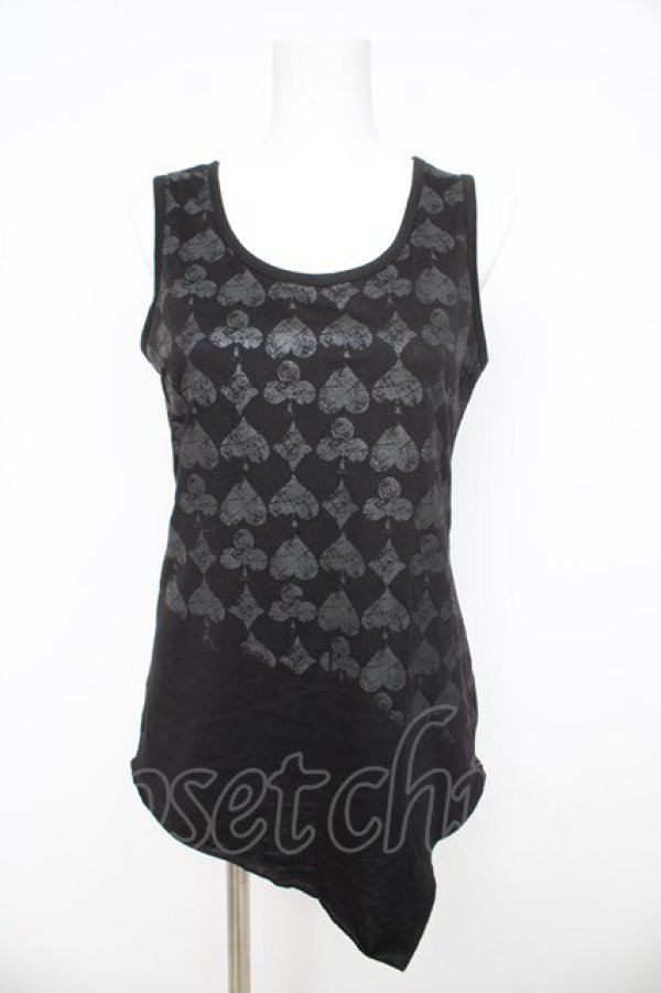 画像1: ALGONQUINS / トランプアイコンタンクトップ 1 ブラック Y-26-03-03-056-AL-TO-SZ-ZY (1)