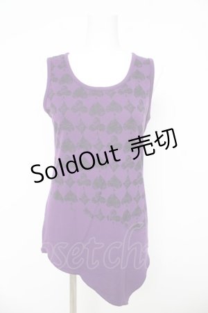 画像: ALGONQUINS / トランプアイコン変形タンクトップ 1 パープル Y-26-03-03-057-AL-TO-SZ-ZY