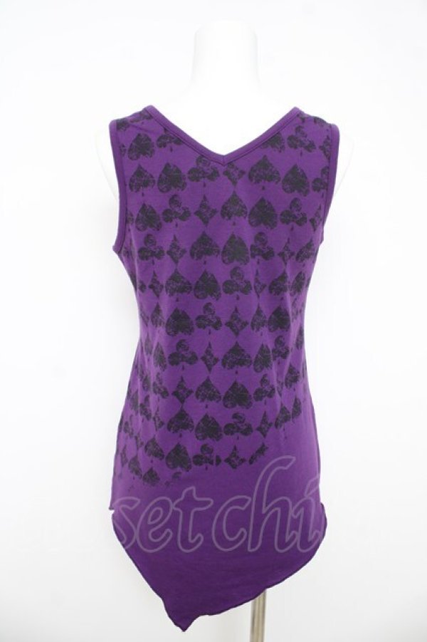 画像2: ALGONQUINS / トランプアイコン変形タンクトップ 1 パープル Y-26-03-03-057-AL-TO-SZ-ZY (2)