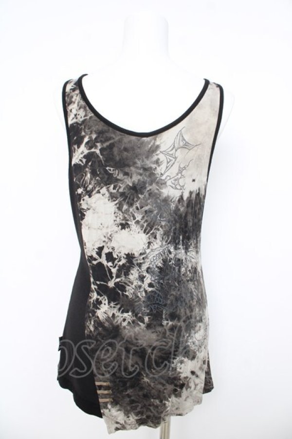 画像2: Ozz Croce / タイダイ柄タンクトップ  オフ/黒 Y-26-03-03-059-OO-TO-SZ-ZY (2)