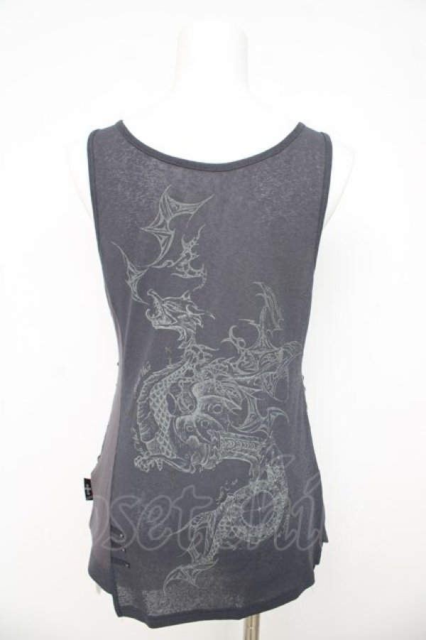 画像2: Ozz Croce / ムラ染め柄ダメージタンクトップ  ブルー Y-26-03-03-060-OO-TO-SZ-ZY (2)