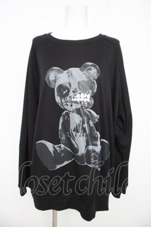 画像: Drug Honey / あみあみゾンビベアプルオーバー  ブラック Y-26-03-03-062-PU-TO-SZ-ZY