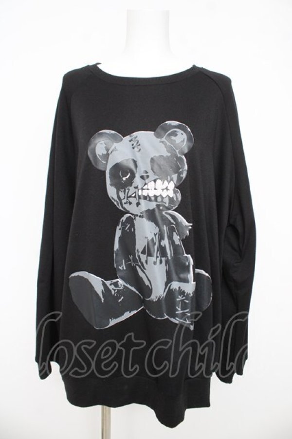 画像1: Drug Honey / あみあみゾンビベアプルオーバー  ブラック Y-26-03-03-062-PU-TO-SZ-ZY (1)