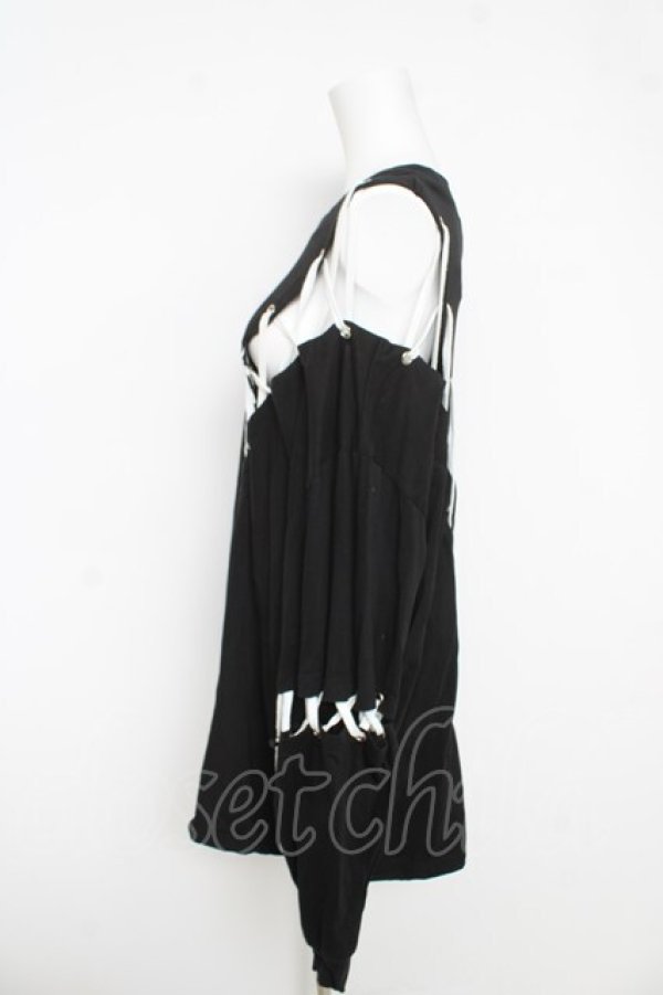 画像3: REFLEM / 編み上げ ロンT F ブラック Y-26-03-03-067-PU-TS-SZ-ZY (3)