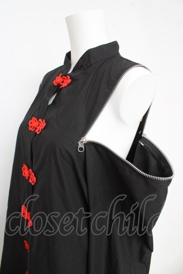 画像3: REFLEM / ショルダーZIPチャイナシャツ F ブラック Y-26-03-03-068-PU-BL-SZ-ZY (3)