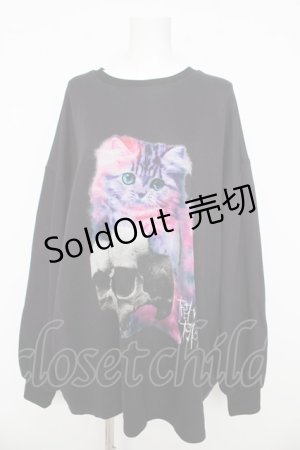 画像: TRAVAS TOKYO / Playful cat Super big プルオーバー F ブラック Y-26-03-03-070-PU-TO-SZ-ZY