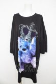 画像1: TRAVAS TOKYO / CROWN BEAR ROUND HEM Tシャツ F ブラック/ブルー Y-26-03-03-071-PU-TS-SZ-ZY (1)