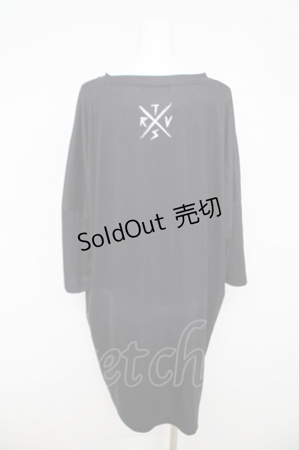 画像2: TRAVAS TOKYO / CROWN BEAR ROUND HEM Tシャツ F ブラック/ブルー Y-26-03-03-071-PU-TS-SZ-ZY (2)