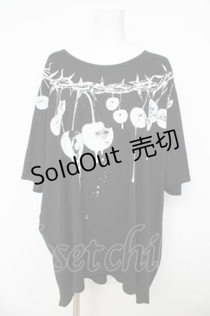 画像: SEX POT ReVeNGe / VIOLENT CHERRY BIG SQUAREカットソー F ブラック Y-26-03-03-073-SP-TO-SZ-ZY