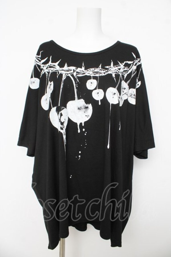 画像1: SEX POT ReVeNGe / VIOLENT CHERRY BIG SQUAREカットソー F ブラック Y-26-03-03-073-SP-TO-SZ-ZY (1)