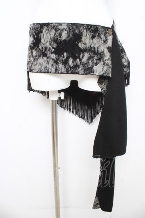 画像: ALGONQUINS / ムラ柄フリンジフラップ  グレー/ブラック Y-26-03-03-007-AL-ZA-SZ-ZY