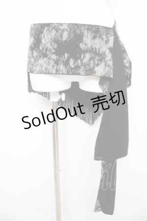 画像: ALGONQUINS / ムラ柄フリンジフラップ  グレー/ブラック Y-26-03-03-007-AL-ZA-SZ-ZY