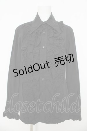 画像: SEXY DYNAMITE LONDON / フロントフリルブラウス men's F ブラック Y-26-03-03-083-PU-BL-SZ-ZY