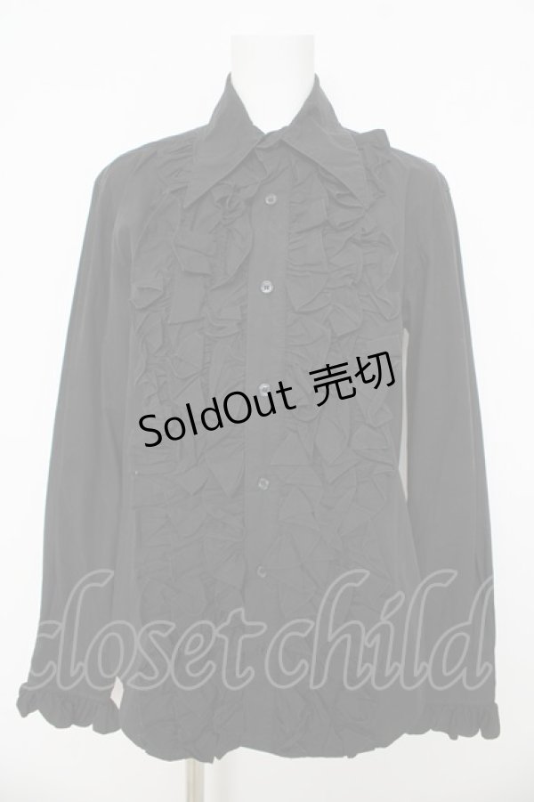 画像1: SEXY DYNAMITE LONDON / フロントフリルブラウス men's F ブラック Y-26-03-03-083-PU-BL-SZ-ZY (1)