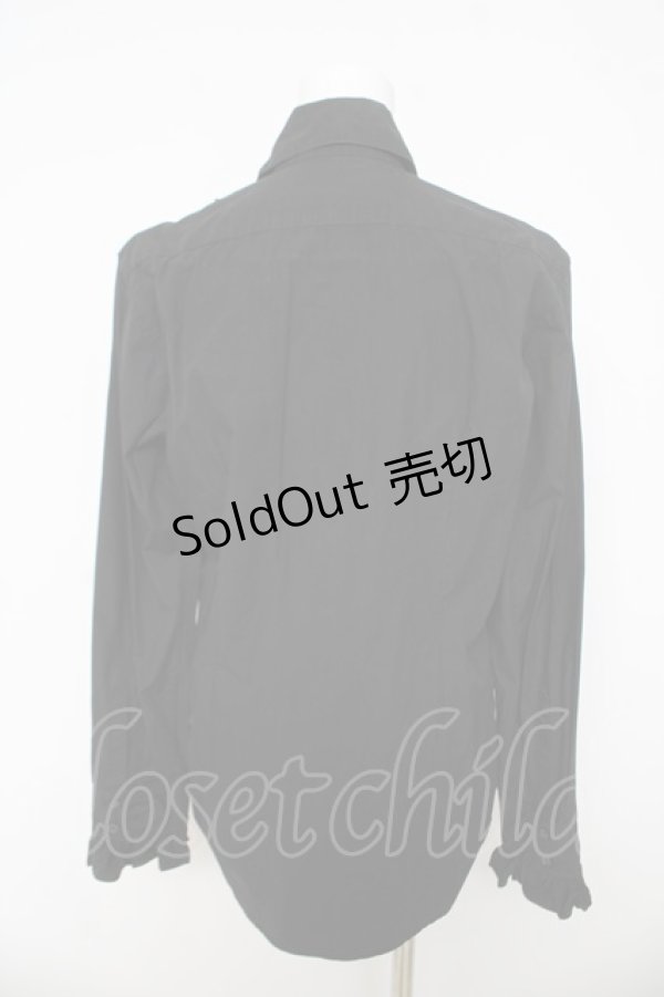 画像2: SEXY DYNAMITE LONDON / フロントフリルブラウス men's F ブラック Y-26-03-03-083-PU-BL-SZ-ZY (2)