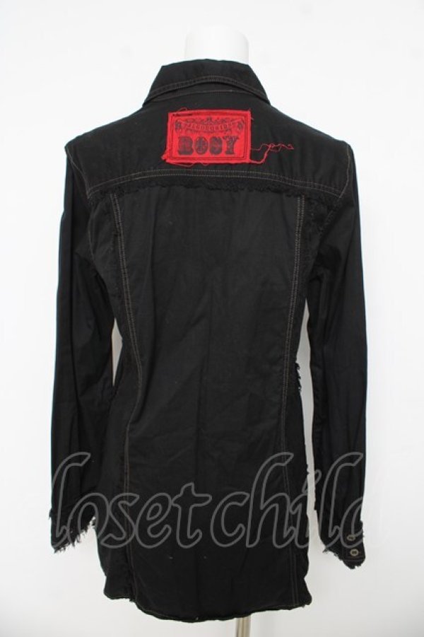 画像2: ALGONQUINS / クロス刺繍ロングブラウス 2 ブラック Y-26-03-03-084-AL-BL-SZ-ZY (2)