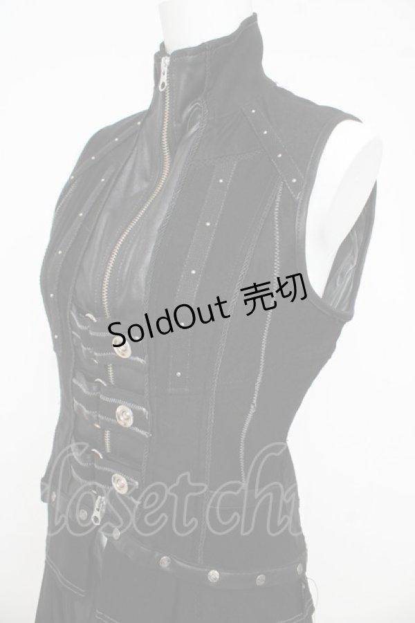 画像3: Ozz Croce / 裾メッシュフリルベスト  黒 Y-26-03-03-086-OO-TO-SZ-ZY (3)