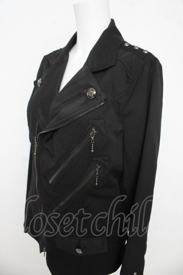 画像3: ALGONQUINS / ダブルZIPライダース風ジャケット ユニセックス ブラック Y-26-03-03-089-AL-JA-SZ-ZY (3)