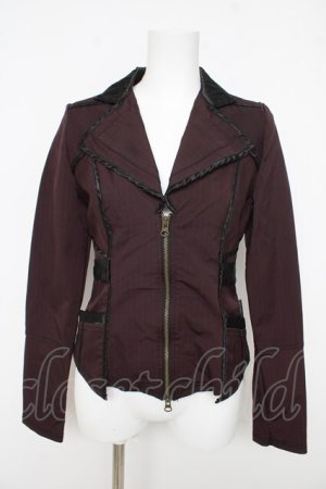 画像: Ozz oneste / ピンストライプジャケット  ワイン Y-26-03-03-090-OO-JA-SZ-ZY