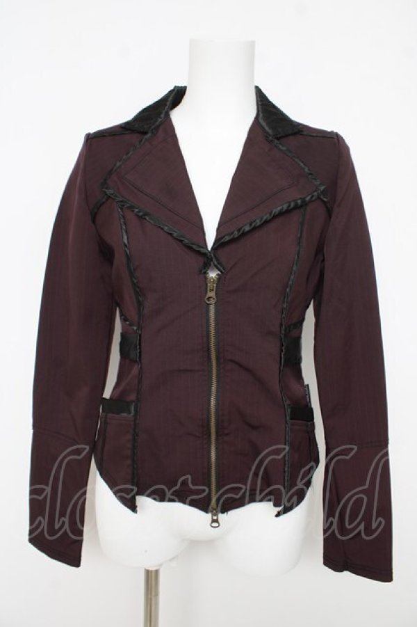 画像1: Ozz oneste / ピンストライプジャケット  ワイン Y-26-03-03-090-OO-JA-SZ-ZY (1)