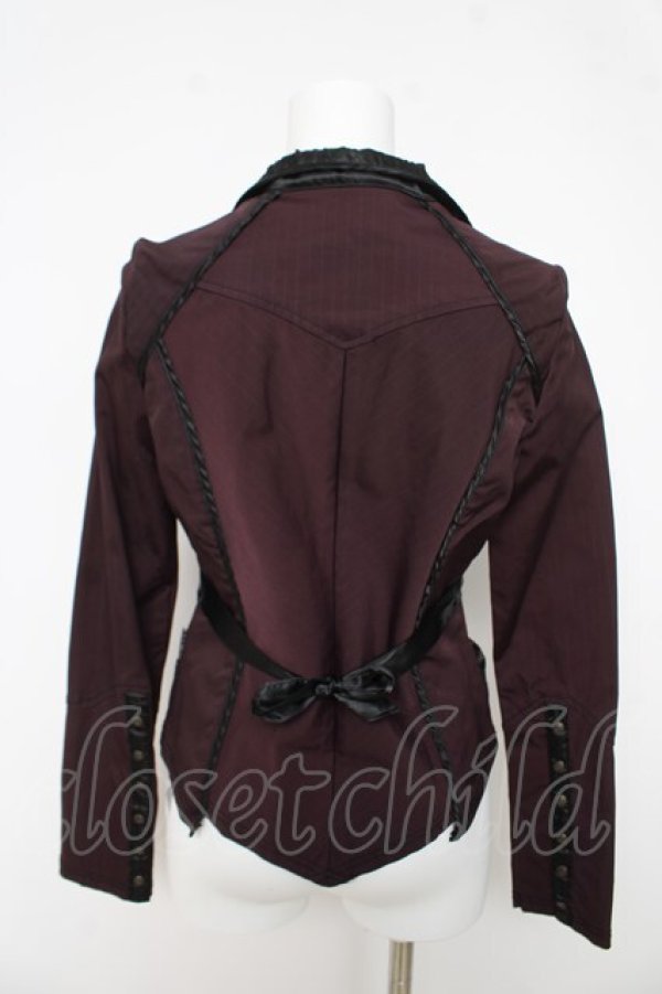 画像2: Ozz oneste / ピンストライプジャケット  ワイン Y-26-03-03-090-OO-JA-SZ-ZY (2)