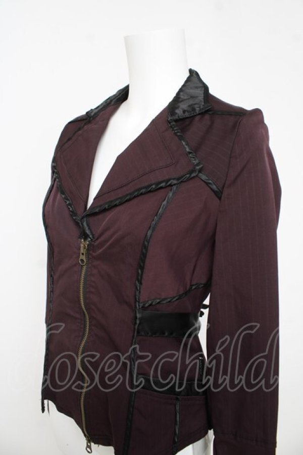 画像3: Ozz oneste / ピンストライプジャケット  ワイン Y-26-03-03-090-OO-JA-SZ-ZY (3)