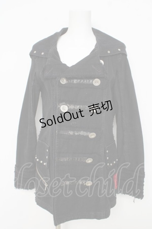 画像1: ALGONQUINS / ダブルボタンジャケット 1 黒 Y-26-03-03-091-AL-JA-SZ-ZY (1)