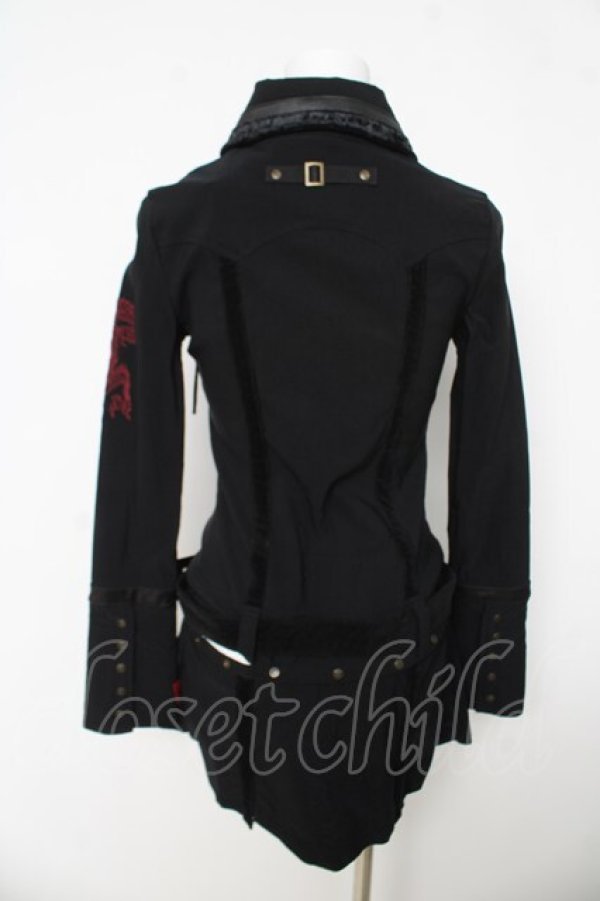 画像2: Ozz Croce / 2WAY編み上げジャケットワンピース  ブラック/レッド Y-26-03-03-096-OO-OP-SZ-ZY (2)