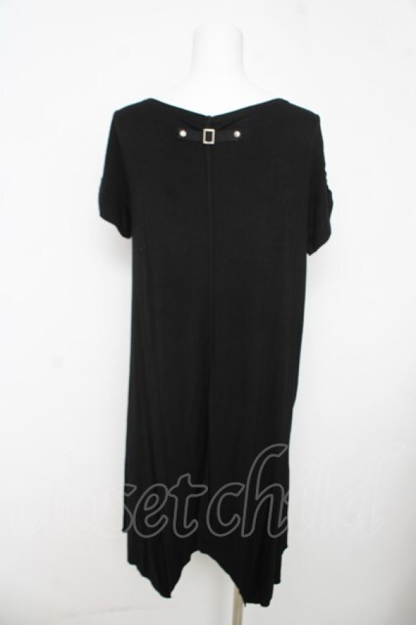 画像2: Ozz Croce / フロントドレープカットチュニ  黒 Y-26-03-03-099-OO-OP-SZ-ZY (2)