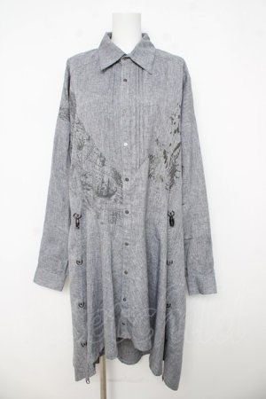 画像: Ozz conte / ビッグシルエットシャツワンピース  ライトグレー Y-26-03-03-100-OO-OP-SZ-ZY