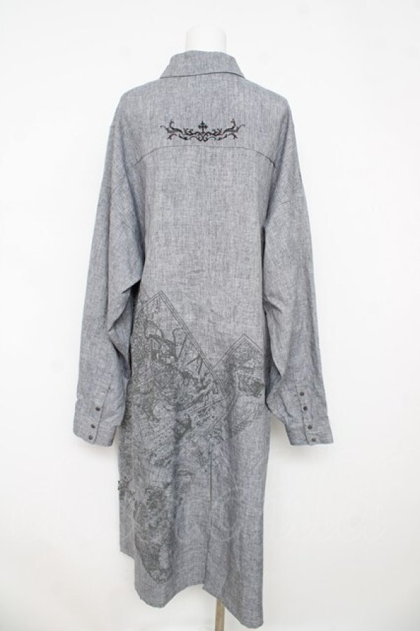 画像2: Ozz conte / ビッグシルエットシャツワンピース  ライトグレー Y-26-03-03-100-OO-OP-SZ-ZY (2)