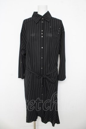 画像: Rozen Kavalier / 羽刺繍ストライプ長袖ワンピース  黒 Y-26-03-03-101-OO-OP-SZ-ZY