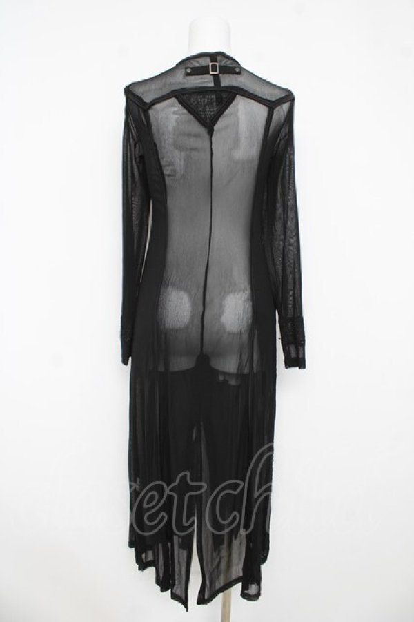 画像2: Ozz Croce / シースルーロングZIPカーディガン  黒 Y-26-03-03-102-OO-TO-SZ-ZY (2)