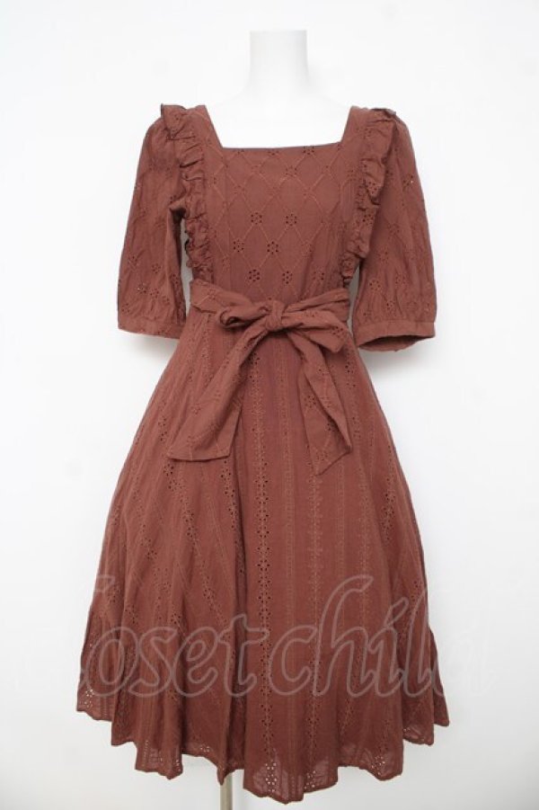 画像1: An MILLE / /コットンレースワンピース  ブラウン Y-26-03-03-104-EL-SK-SZ-ZY (1)