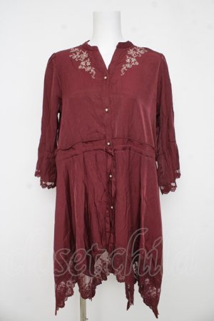 画像: axes femme / フィッシュテールチュニック  ワイン Y-26-03-03-110-AX-OP-SZ-ZY