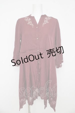 画像: axes femme / フィッシュテールチュニック  ワイン Y-26-03-03-110-AX-OP-SZ-ZS