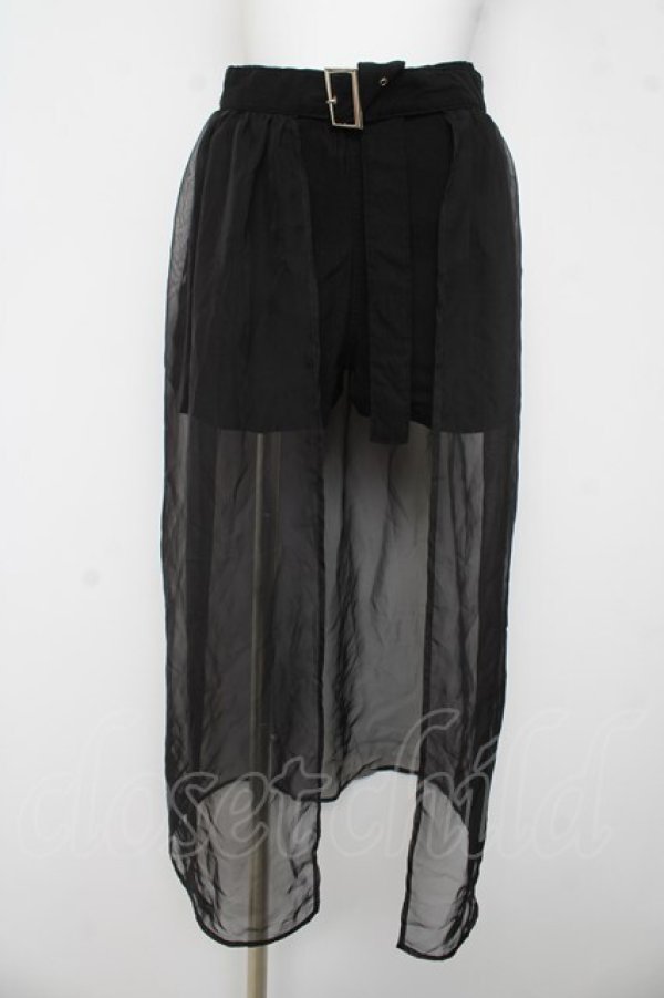 画像1: REFLEM / ベルト付きレイヤードデザインショートパンツ F ブラック Y-26-03-03-113-PU-PA-SZ-ZY (1)