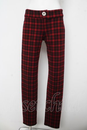 画像: ALGONQUINS / ブロックチェック柄パンツ 2 赤 Y-26-03-03-114-AL-PA-SZ-ZY